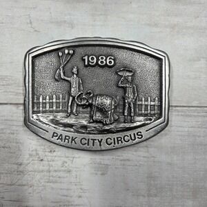 Michael Ricker 1986 Park City Circus Pewter Belt Buckle Limited Edition 354/1750